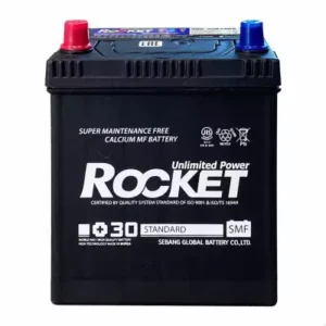 Автомобільний акумулятор ROCKET Japan 6СТ-40Ah Аз ASIA 340A (CCA) ТК з перехідником під клему STD SMF