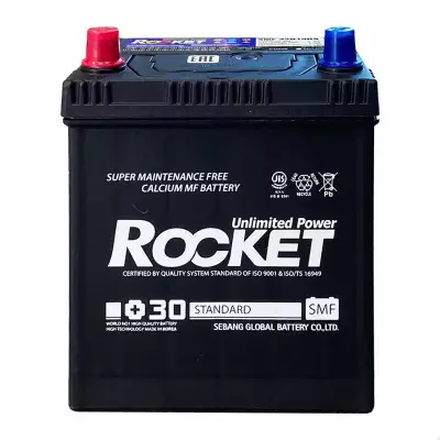 Автомобільний акумулятор ROCKET Japan 6СТ-40Ah Аз ASIA 340A (CCA) ТК з перехідником під клему STD SMF
