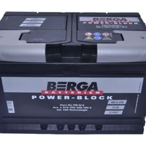 Автомобільний акумулятор BERGA Power Block 6СТ-72Ah АзЕ 680A (EN)